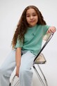 Детская хлопковая футболка Calvin Klein Jeans IG0IG02136.9BYA бирюзовый