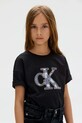 Детская хлопковая футболка Calvin Klein Jeans IG0IG02975.9BYA чёрный AW25