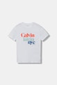 Calvin Klein Jeans tricou de bumbac pentru copii IG0IG02991.128.170.9BYA alb AW25