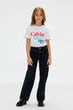 Девочка Детская хлопковая футболка Calvin Klein Jeans IG0IG02991.128.170.9BYA белый