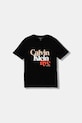 Дитяча бавовняна футболка Calvin Klein Jeans IG0IG02991.128.170.9BYA чорний AW25