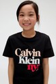 Дитяча бавовняна футболка Calvin Klein Jeans IG0IG02991.128.170.9BYA чорний AW25