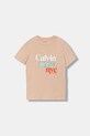 Calvin Klein Jeans t-shirt bawełniany dziecięcy nadruk pomarańczowy IG0IG02991.104.116.9BYA