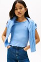 Tommy Hilfiger t-shirt dziecięcy z elastanem niebieski KG0KG08590.104.122.9BYA