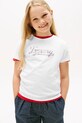 Хлопковая футболка Tommy Hilfiger круглый вырез белый KG0KG08637.9BYA