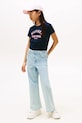 Dziewczynka Tommy Hilfiger t-shirt bawełniany dziecięcy KG0KG08813.9BYA granatowy