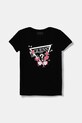 Guess t-shirt dziecięcy z elastanem czarny J5YI00.K6YW4.9BYA