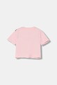 Guess t-shirt bawełniany dziecięcy J5YI33.K8HM4.9BYA różowy AW25