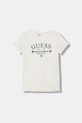 Guess t-shirt bawełniany dziecięcy aplikacja beżowy J5YI40.I3Z14.9BYA