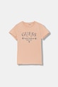 Guess t-shirt bawełniany dziecięcy aplikacja pomarańczowy J5YI40.I3Z14.9BYA