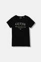 Guess t-shirt bawełniany dziecięcy aplikacja czarny J5YI40.I3Z14.9BYA