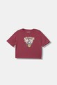 Guess t-shirt dziecięcy z elastanem różowy J5YI45.K6YW4.9BYA