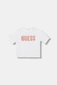 Guess tricou de bumbac pentru copii imprimeu alb J5YI47.K8HM4.9BYA