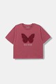 Дитяча бавовняна футболка Guess аплікація рожевий J5YI47.K8HM4.9BYA