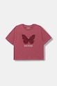 Guess t-shirt bawełniany dziecięcy aplikacja różowy J5YI47.K8HM4.9BYA