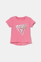 Guess t-shirt dziecięcy aplikacja różowy K5YI06.K6YW4.9BYA