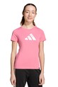 adidas t-shirt bawełniany dziecięcy nadruk różowy JV5261