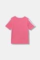 Dziewczynka adidas t-shirt bawełniany dziecięcy JW8629 różowy