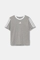 adidas t-shirt bawełniany dziecięcy aplikacja szary JW8631