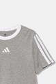 Dziewczynka adidas t-shirt bawełniany dziecięcy JW8631 szary