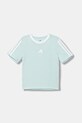 adidas t-shirt bawełniany dziecięcy aplikacja turkusowy JW8632