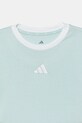 Παιδικό βαμβακερό μπλουζάκι adidas τιρκουάζ JW8632
