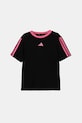 adidas t-shirt bawełniany dziecięcy JW8633 czarny AW25