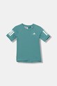 adidas Performance t-shirt dziecięcy z elastanem turkusowy JY2861