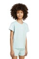 adidas tricou de bumbac pentru copii imprimeu turcoaz JY4974