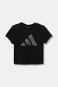 adidas t-shirt bawełniany dziecięcy nadruk czarny KC5448