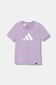 Dětské bavlněné tričko adidas JV5263 fialová AW25