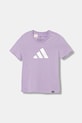 Dětské bavlněné tričko adidas JV5263 fialová AW25