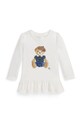 Polo Ralph Lauren sukienka bawełniana dziecięca nadruk biały 310982873001
