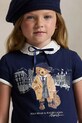Dječja pamučna majica kratkih rukava Polo Ralph Lauren mornarsko plava 312979033001