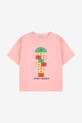 Bobo Choses t-shirt bawełniany dziecięcy Hopscotch 225AC143 różowy AW25
