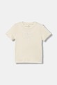Puma t-shirt bawełniany dziecięcy ESS SCRIPT Tee G wzorzyste beżowy 685805