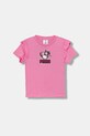 Dječja pamučna majica kratkih rukava Puma PUMA X HELLO KITTY & FRIENDS Ruffle Tee pamuk roza 632386