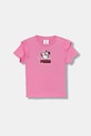 Puma t-shirt bawełniany dziecięcy PUMA X HELLO KITTY & FRIENDS Ruffle Tee nadruk różowy 632386