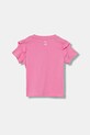 Dječja pamučna majica kratkih rukava Puma PUMA X HELLO KITTY & FRIENDS Ruffle Tee 632386 roza AW25