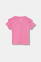 Puma t-shirt bawełniany dziecięcy PUMA X HELLO KITTY & FRIENDS Ruffle Tee 632386 różowy AW25