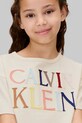 Dziewczynka Calvin Klein Jeans t-shirt dziecięcy IG0IG03033.9BYA beżowy