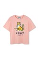 Παιδικό βαμβακερό μπλουζάκι Kenzo Kids στάμπα ροζ K61379.86.108