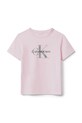 Дитяча бавовняна футболка Calvin Klein Jeans IU0IU00715.104.116.9BYA рожевий AW25