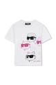 Karl Lagerfeld t-shirt bawełniany dziecięcy nadruk biały Z30943.114.150