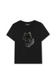 Παιδικό μπλουζάκι Karl Lagerfeld απλικέ μαύρο Z30944.114.150