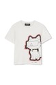 Karl Lagerfeld t-shirt bawełniany dziecięcy nadruk biały Z30946.114.150