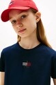Дівчинка Дитяча бавовняна футболка Tommy Hilfiger KG0KG09012.9BYA темно-синій