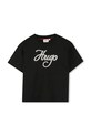 HUGO t-shirt bawełniany dziecięcy nadruk czarny G00571.114.150