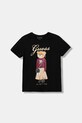 Guess t-shirt bawełniany dziecięcy z elastanem czarny J5BI39.J1314.9BYA