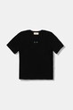Elisabetta Franchi t-shirt dziecięcy z elastanem czarny EFTS247.0.JE006.140.158